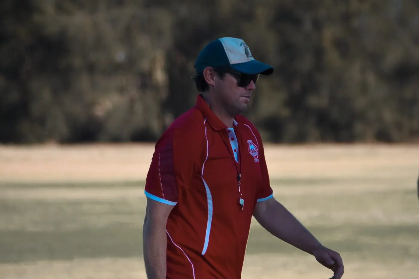 First grade coach, Adam Meiklejohn, at preseason training.