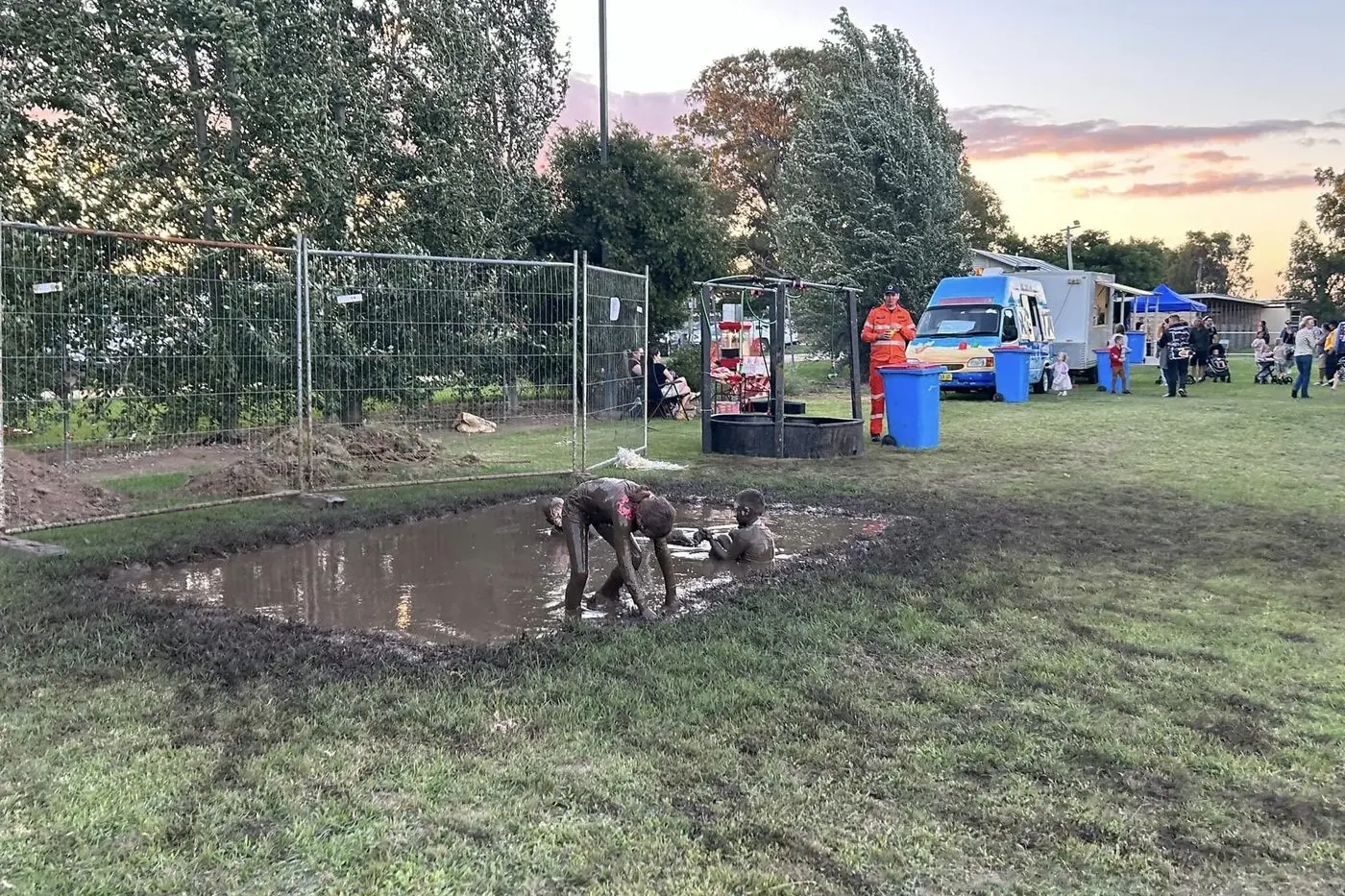 The mud pit was a popular way to see in the New Year at the sixth annual Cowra New Year\\'s Eve Beach Party. Photo supplied.