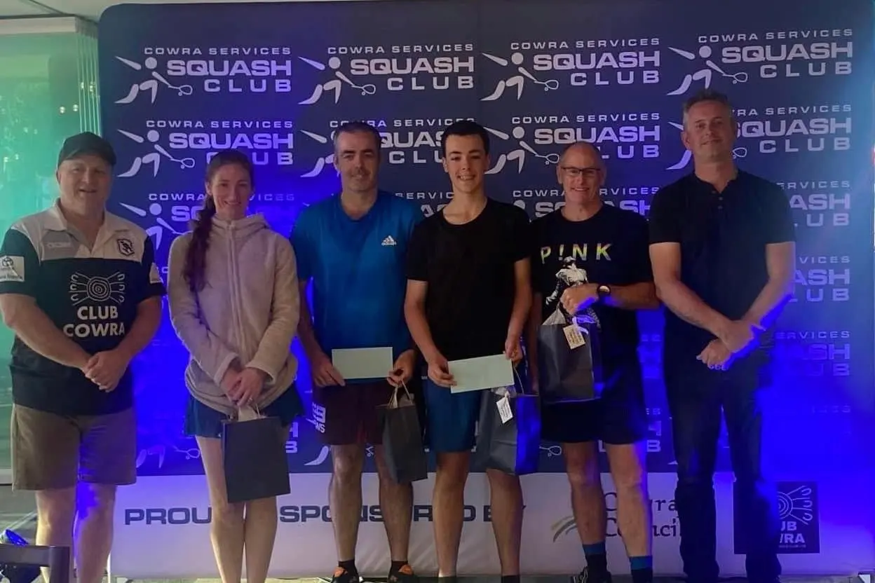 OPEN WINNERS: The Cowra Squash Open attracted players from across the Shire and surrounding areas. Photo supplied.