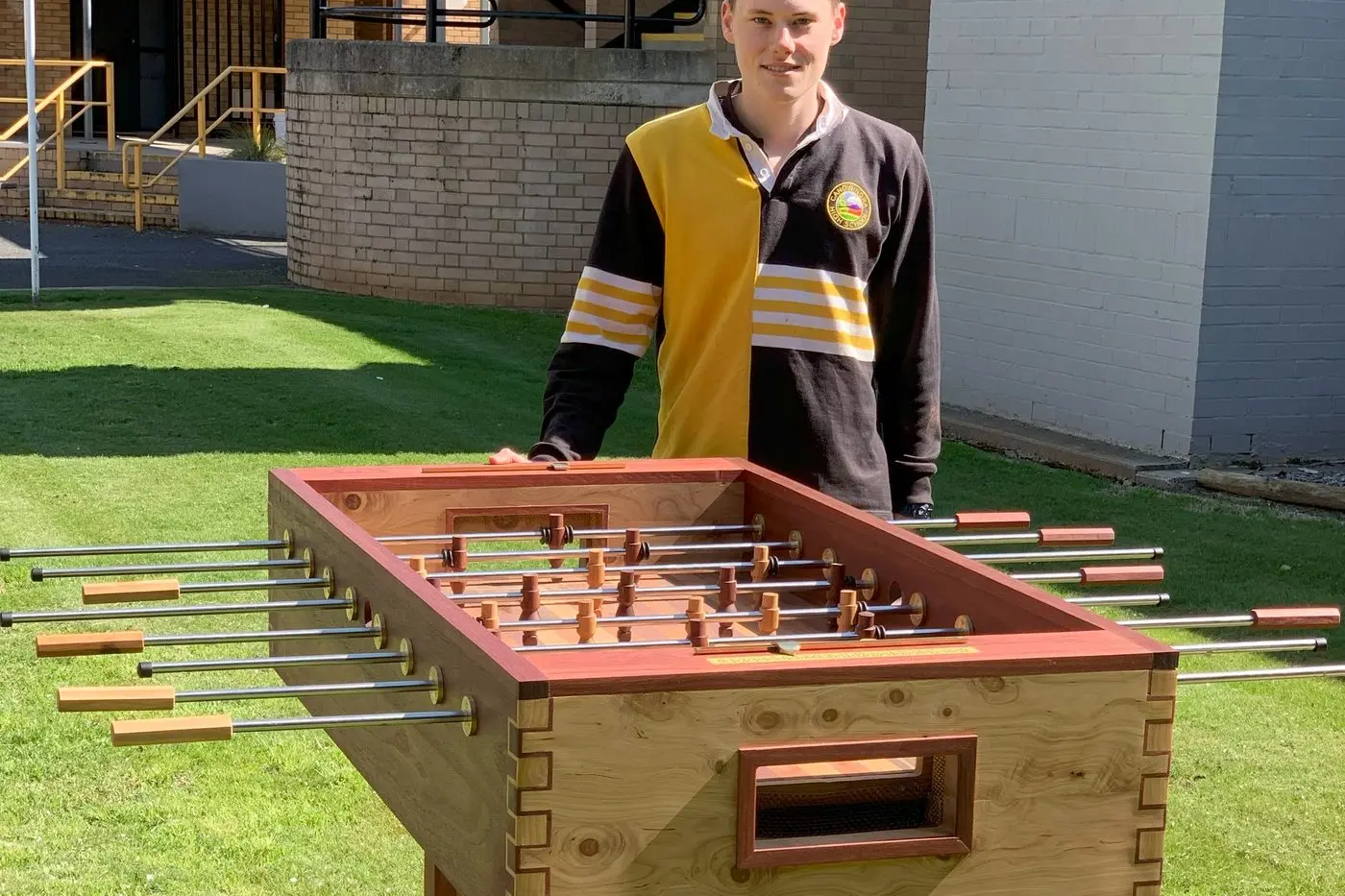Samuel Bullock received a Highly Commended for his foosball table in the 2024 Maker of the Year awards. PHOTO: Supplied.