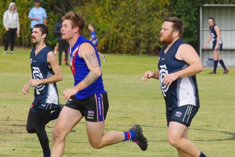 Chris Day playing with the Cowra Blues.