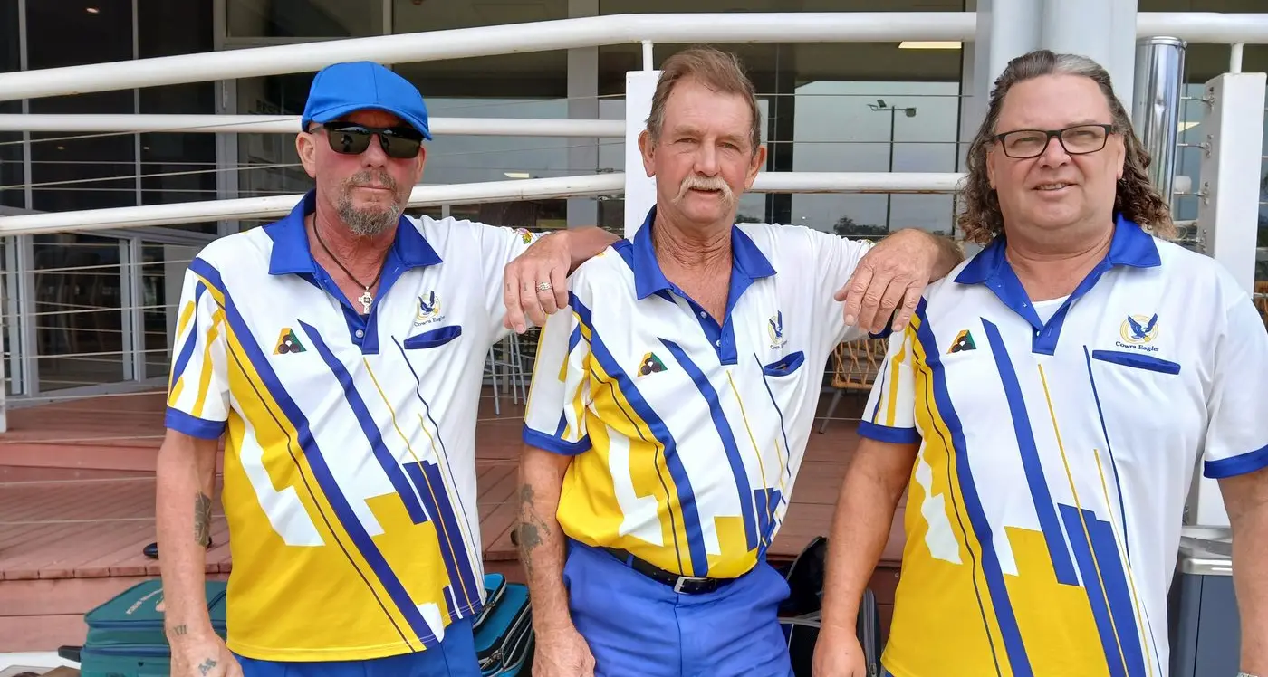 Holding shot with Eagles Bowls