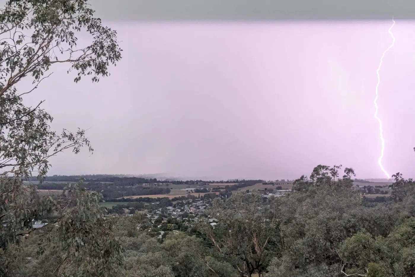 Lightning strikes Cowra ahead of heavy rain and hail. Photo: Dan Ryan.