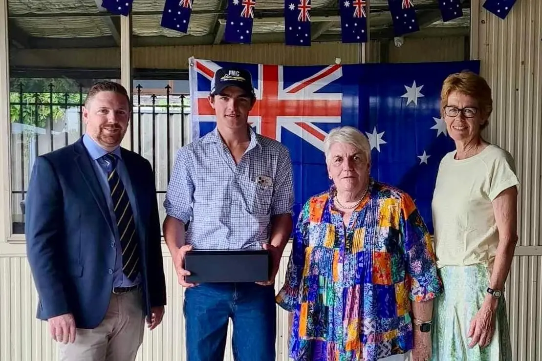 NOMINATION TIME: Deputy Mayor Jamie Jones with Lachlan Hobbs, the 2024 Molong Young Citizen of the Year. Photo courtesy of Cabonne Shire Council.
