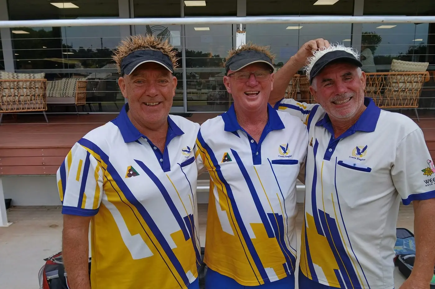 The winning BPL Team. Left to right: Jim McNaught, Kak Smith and John Bischof. Picture: Cowra Eagles.