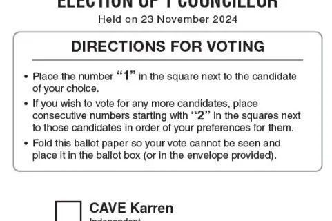 An example of the ballot for Cowra. Image NSW Electoral Commission