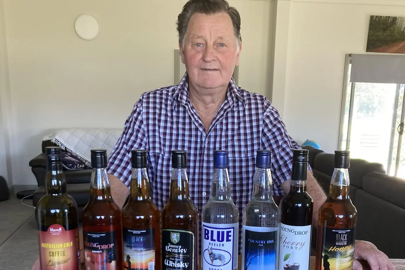 Owner, Steve Norris, with some of the products available from Bluestill. Photo supplied.