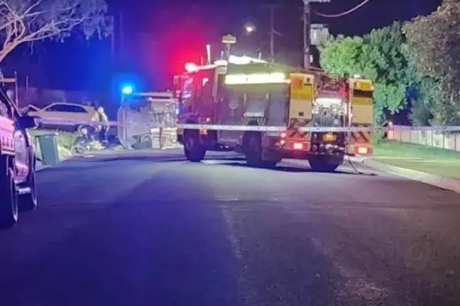 The fatal accident scene involving the Cowra courtesy bus in 2023.