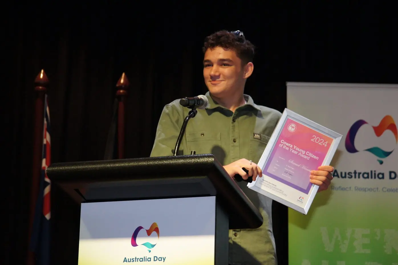 NOMINATIONS OPEN: Nominate your volunteers and heroes today for the 2025 Australia Day awards. Young Citizen 2024 - Sam Haeata. Photo courtesy of Cowra Shire Council.