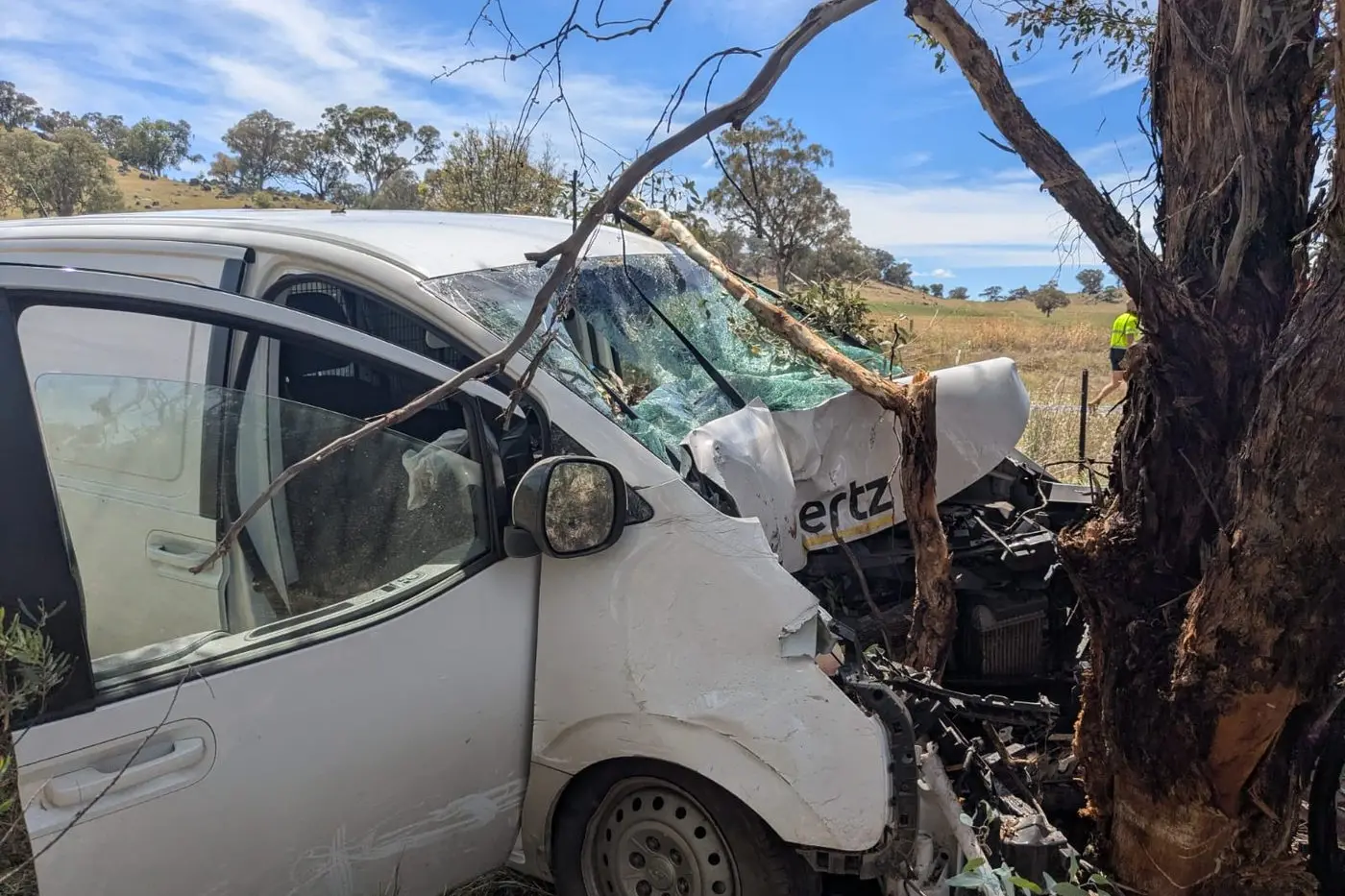 The vehicle in the aftermath of the accident. Photo: Dan Ryan.