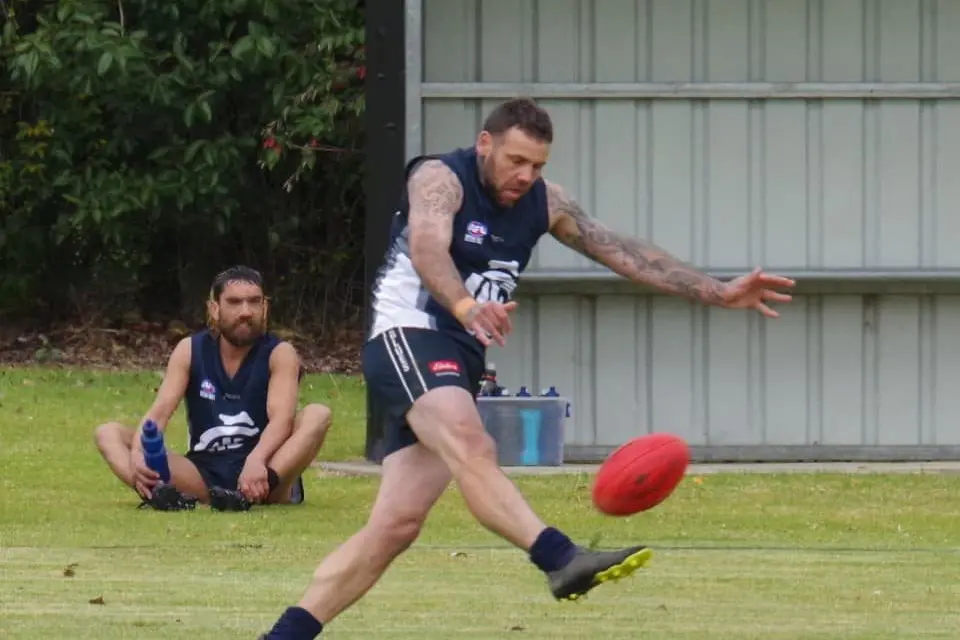 Marc Hyland playing for Cowra Blues AFL with the senior mens