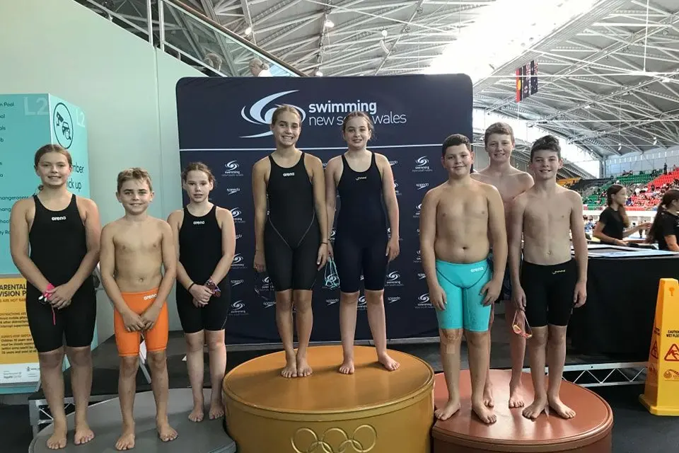 Cowra Stingray swimmers at the Country Championships.
