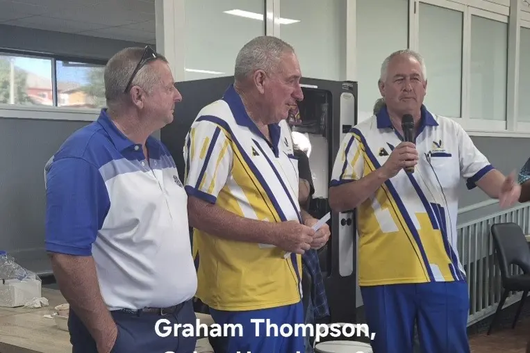 <p>Graham Thompson, Cobar Houghton and Dave Hart at Leeton.</p>\\n
