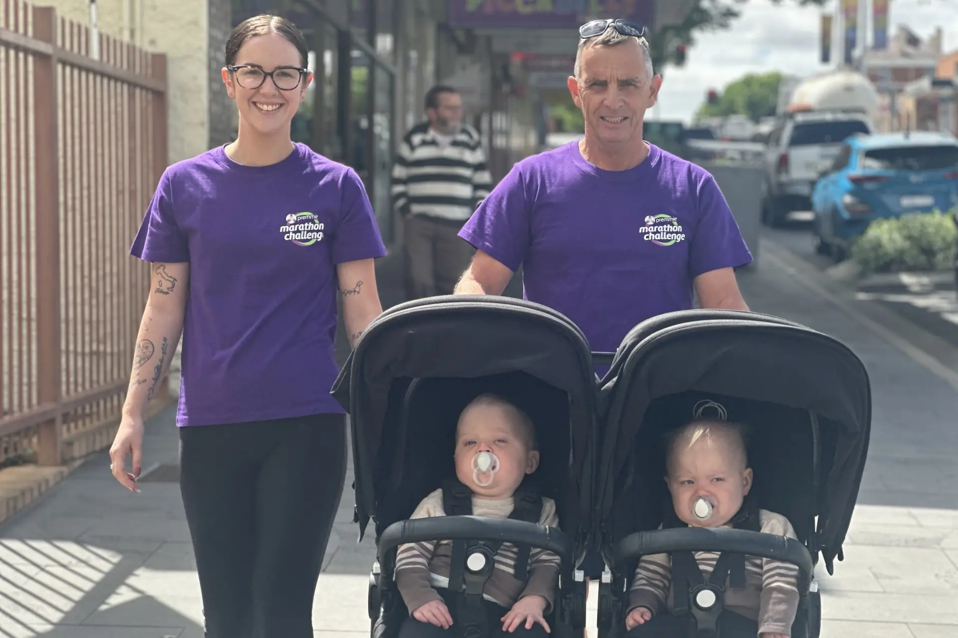 <p>Antonia and Michael Curtale with Reggie and Colt.</p>\\n