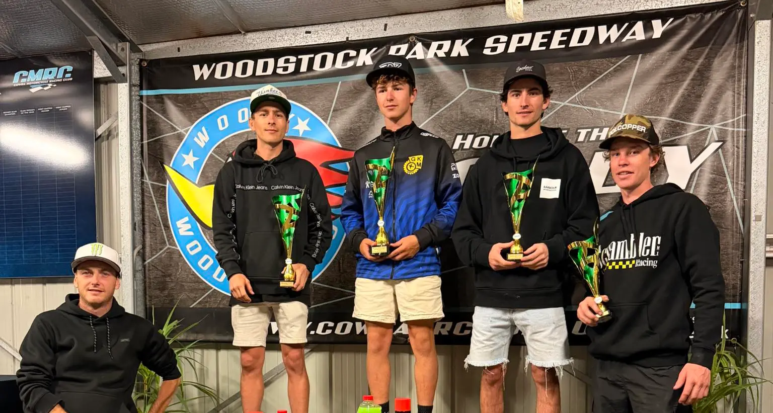 Speedway powers on through flooded track