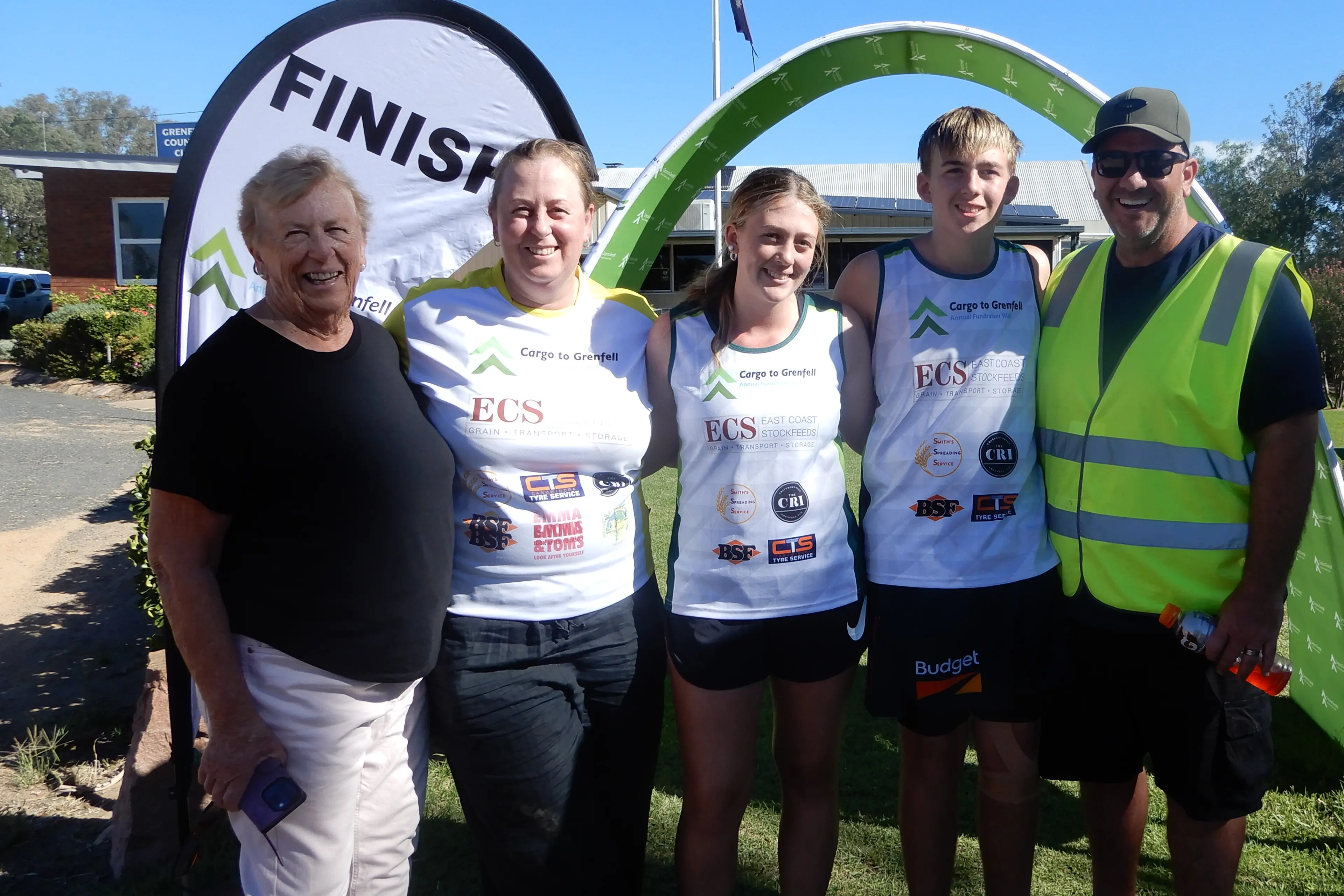 <p>Tania, Darcy, Beau and Brett Biddle formally of Grenfell and now of Orange, participated in the C2G Walk. They are pictured with Colleen Nealon (Mother/Grandmother from Grenfell) who was there to congratulated them at the finish line in Grenfell.</p>\\n