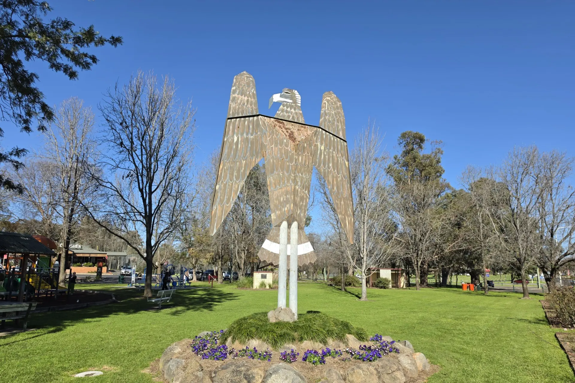 <p>The artwork today located outside the Visitor Information Centre. PHOTO: Simone Sheridan</p>\\n