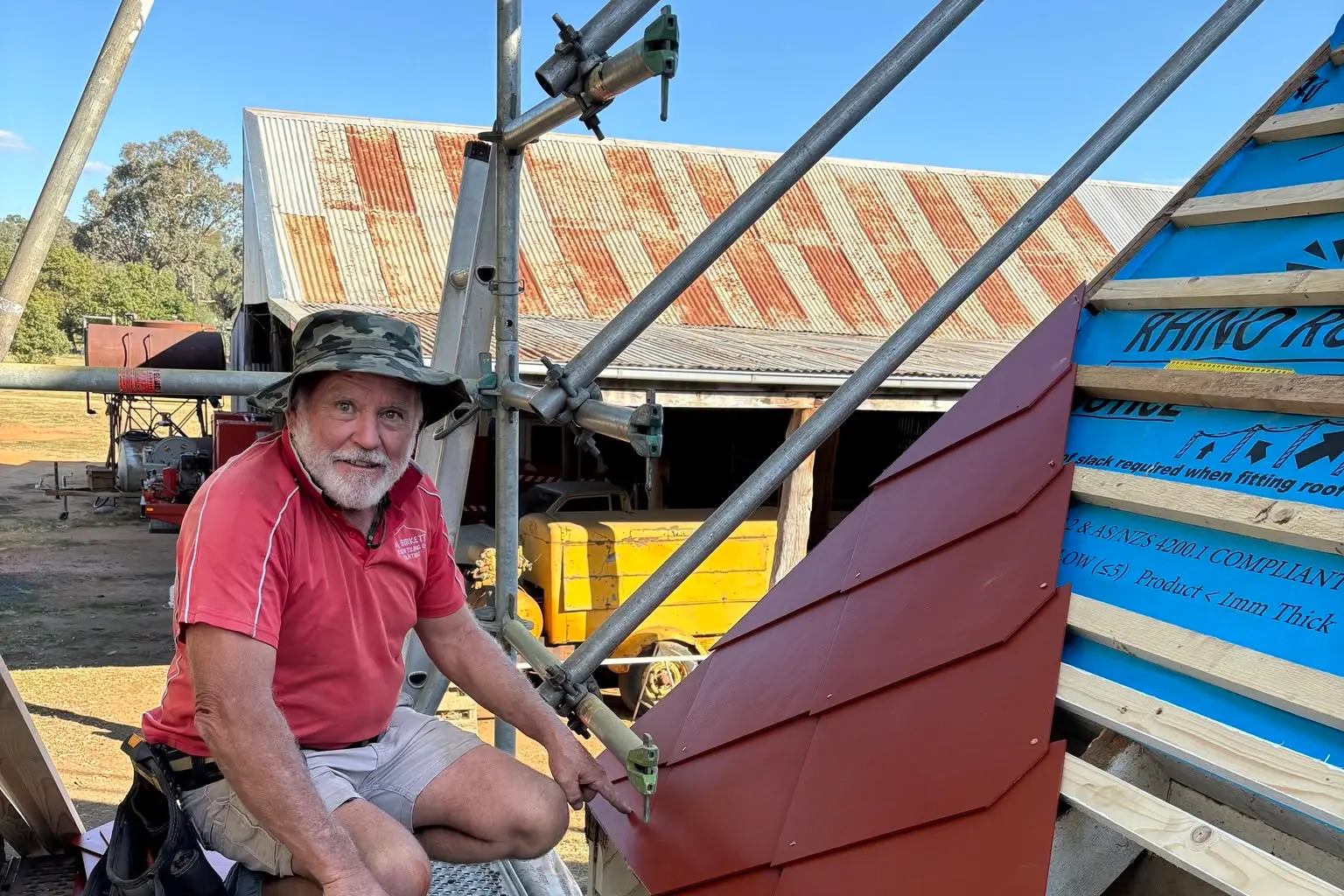 <p>Slater Mark Birkett hard at work at Iandra Castle. PHOTOS: Iandra Castle </p>\\n