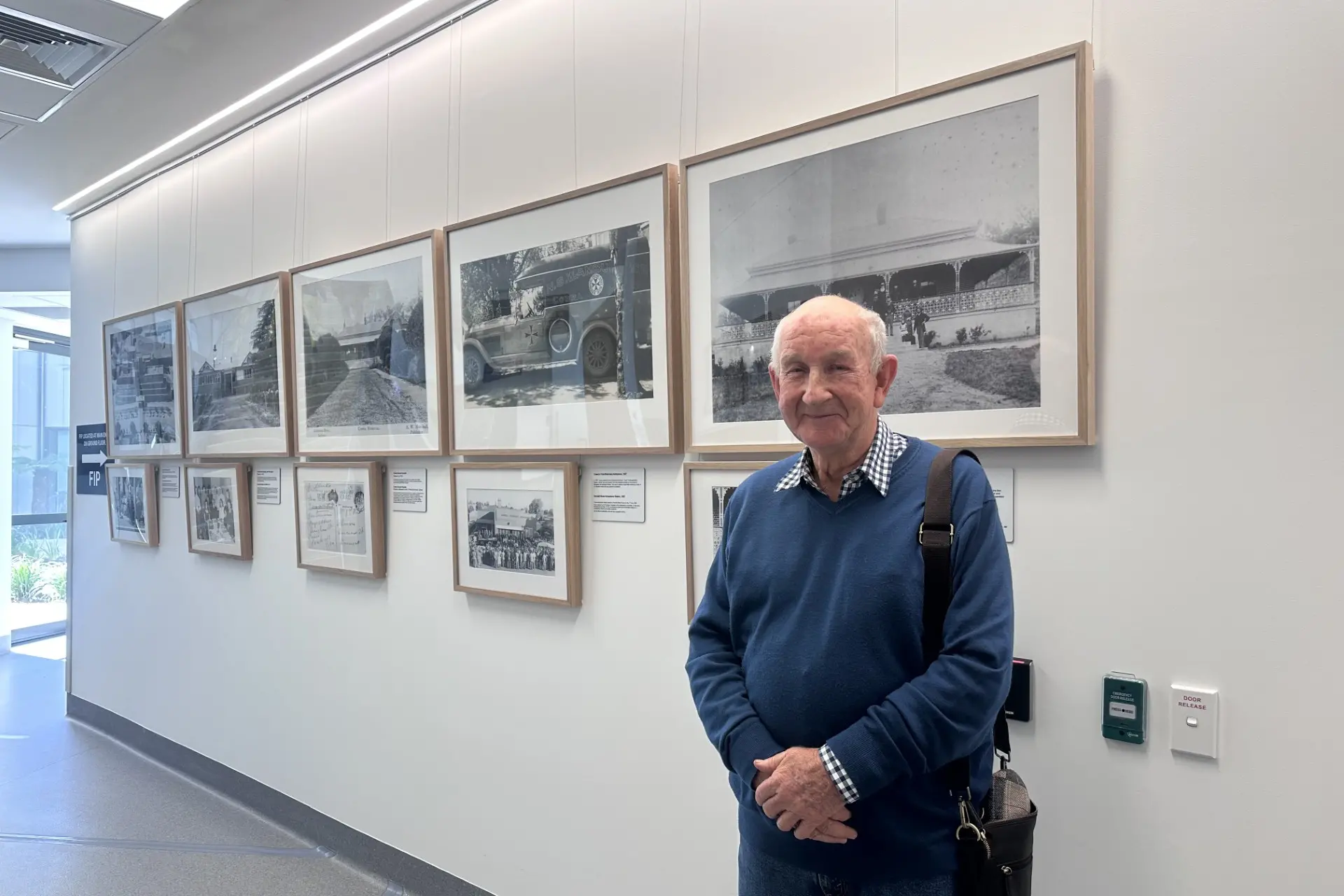 <p>Ray Walsh with some of the history preserved in the new Cowra Hospital.</p>\\n
