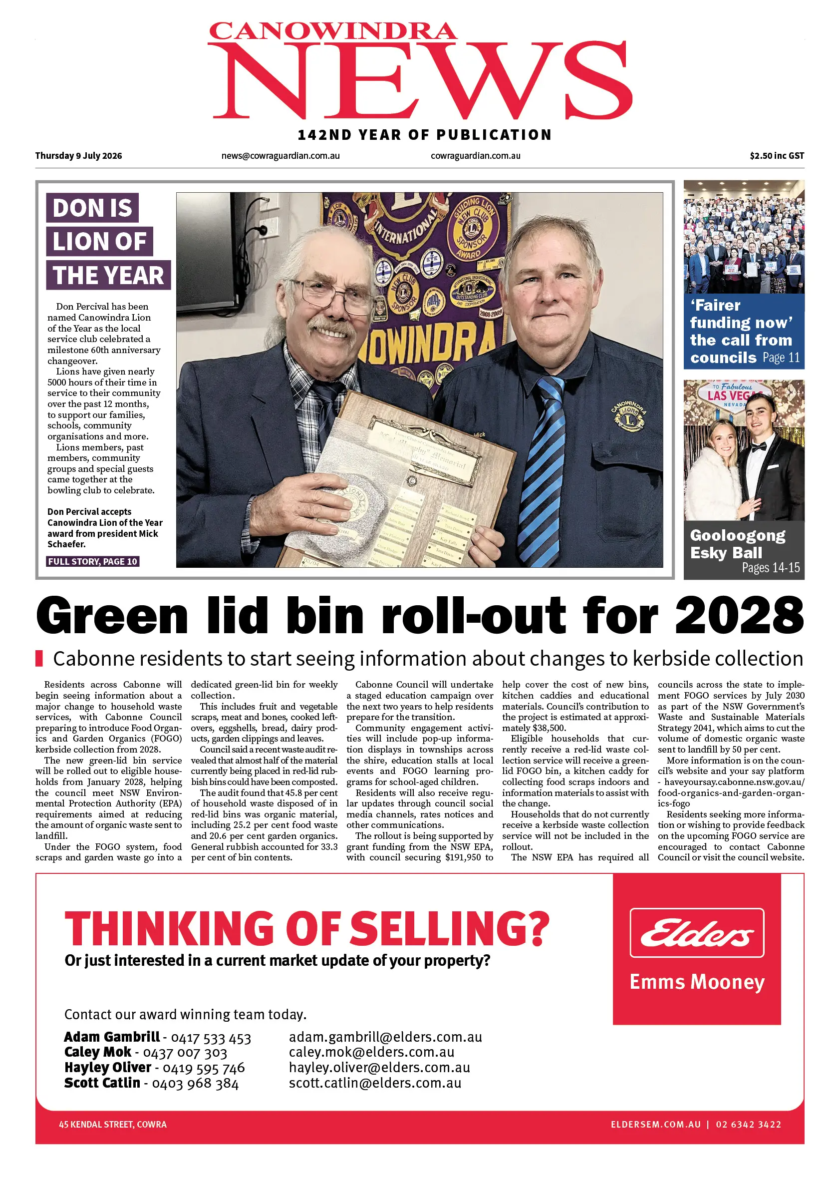 Canowindra News, Thursday 9 July 2026