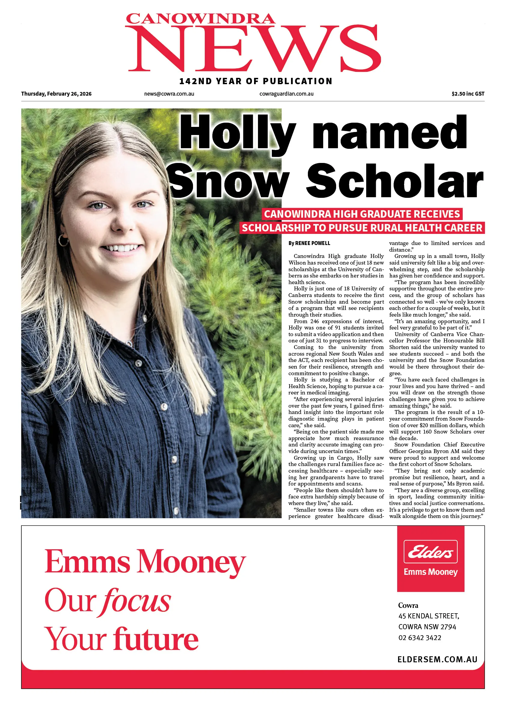 Canowindra News, Thursday, February 26, 2026