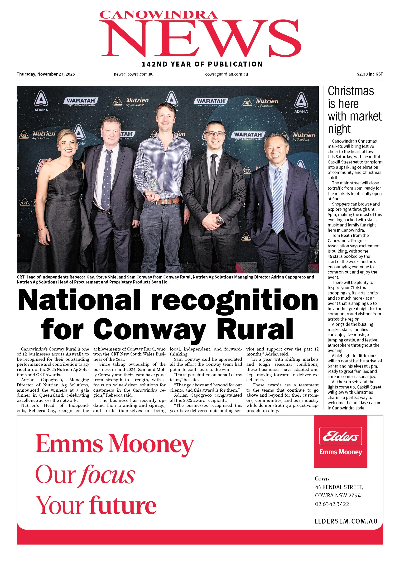 Canowindra News, Thursday, November 27, 2025