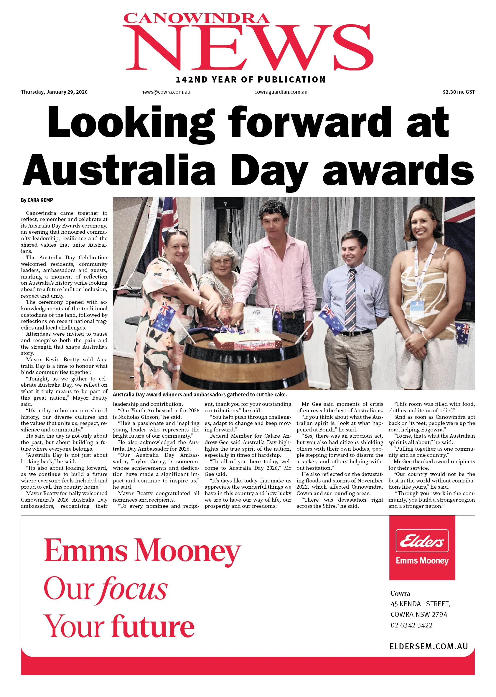 Canowindra News, Thursday, January 29, 2026