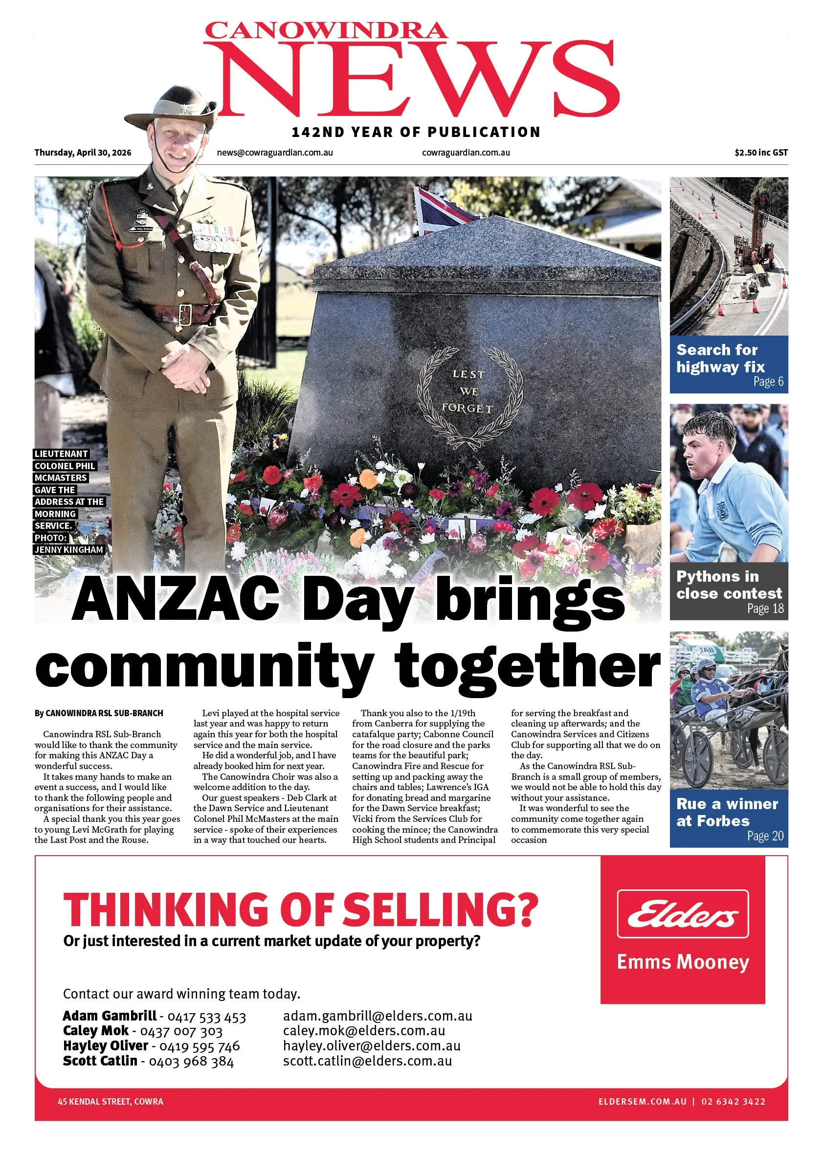 Canowindra News, Thursday, April 30, 2026